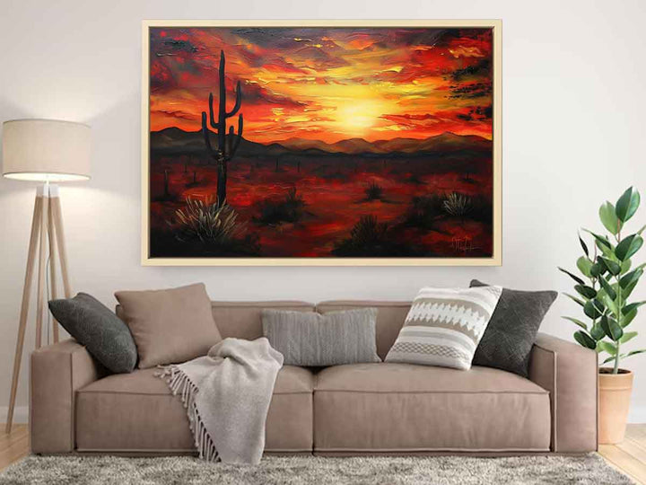 Desert Sunset Painting Art Print