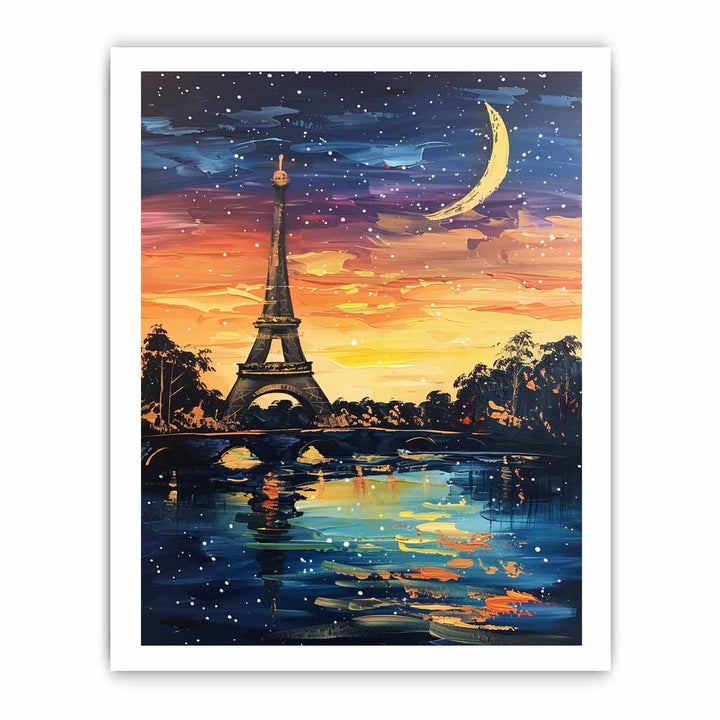 Eiffel Tower Painting framed Print