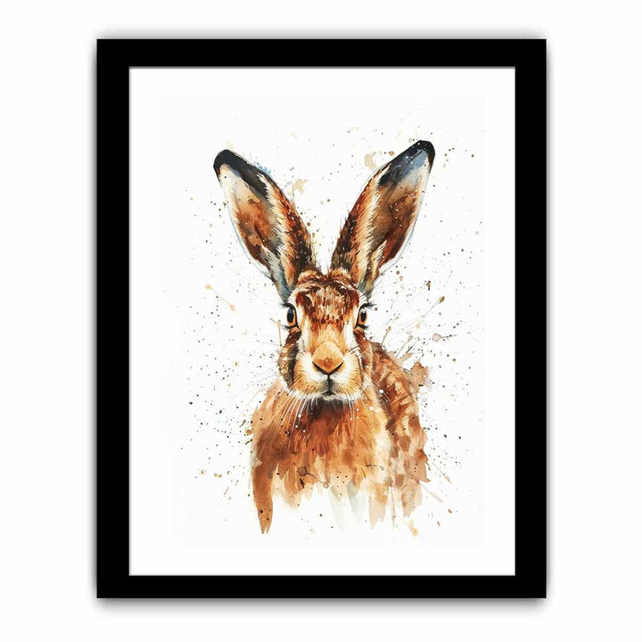 Hare Painting Watercolor.Canvas print, framed print & art print .framed Print