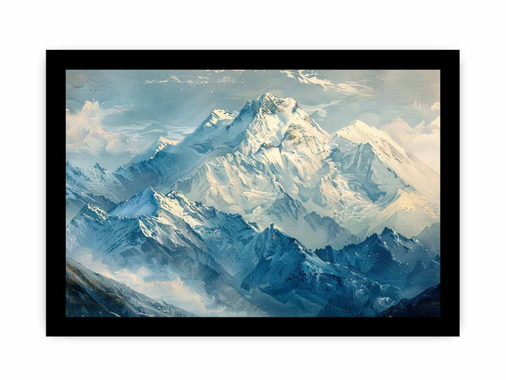 Himalayas Snow Painting framed Print