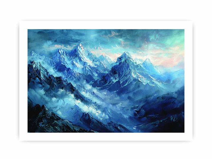 Himalayas Snow Painting framed Print