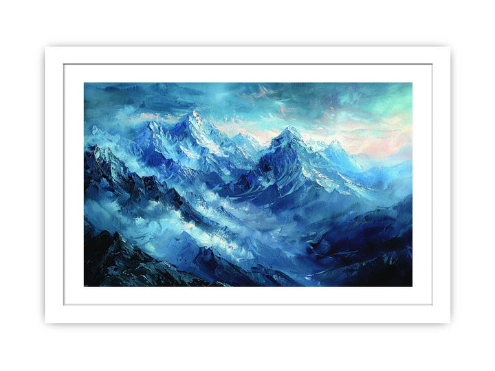 Himalayas Snow Painting framed Print