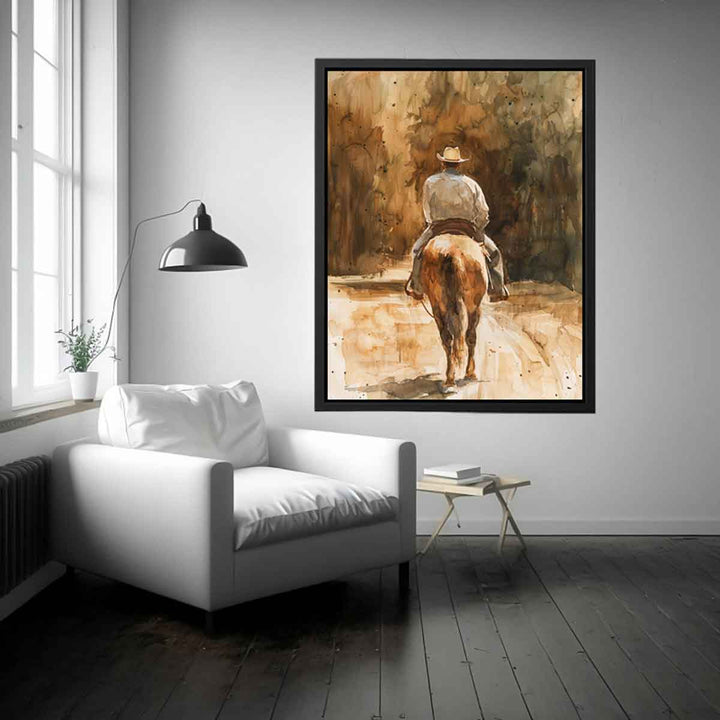 Man Riding On Horse Art Print