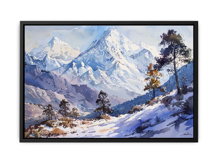 Mountain Snow Art  canvas Print