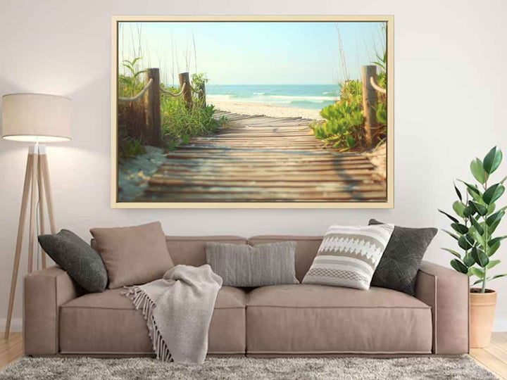 Wooden Path To Sea Art Print