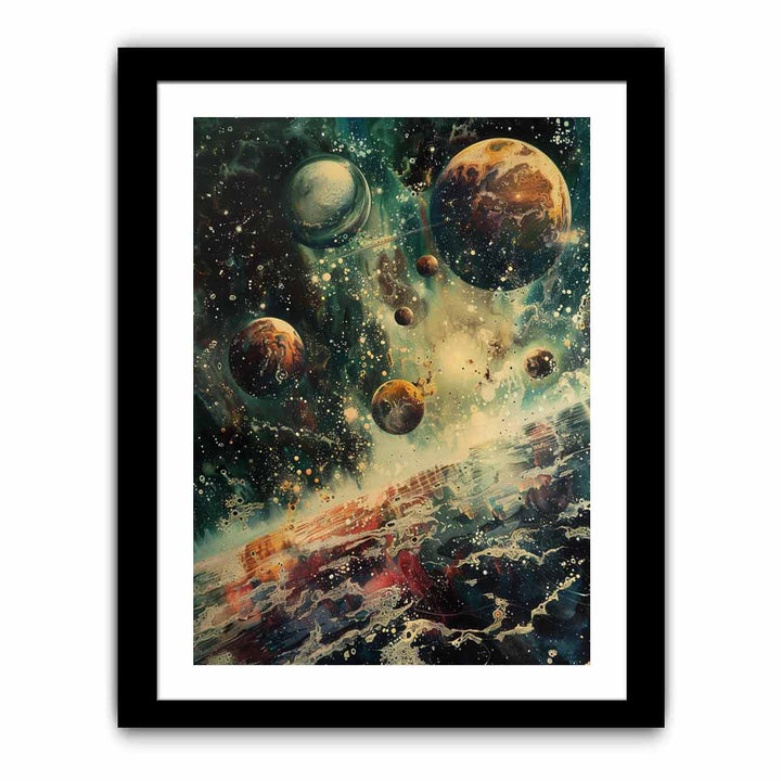 Cosmic Crowd Of Planets framed Print