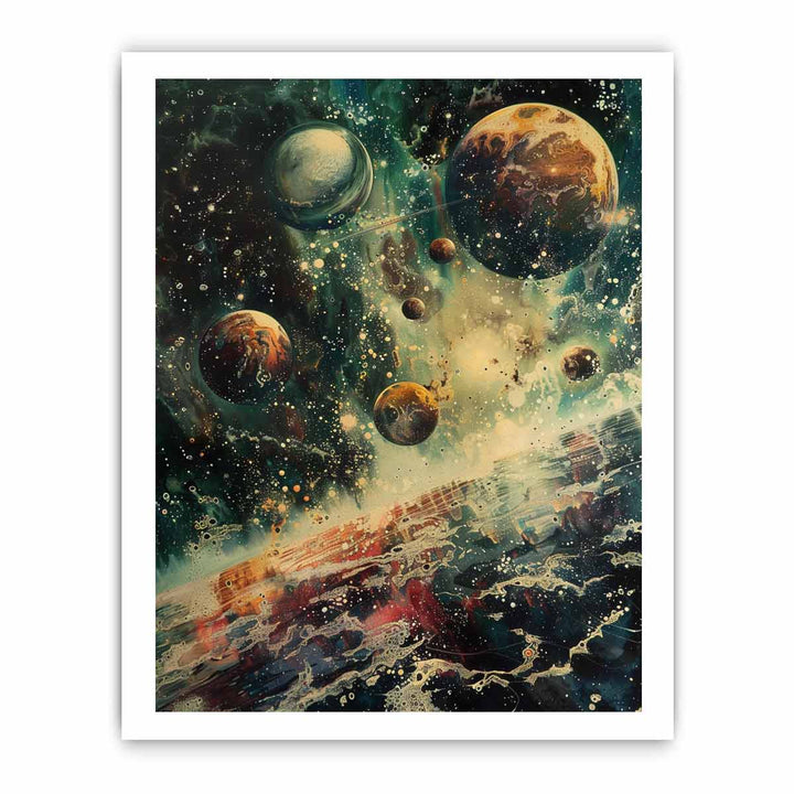 Cosmic Crowd Of Planets framed Print