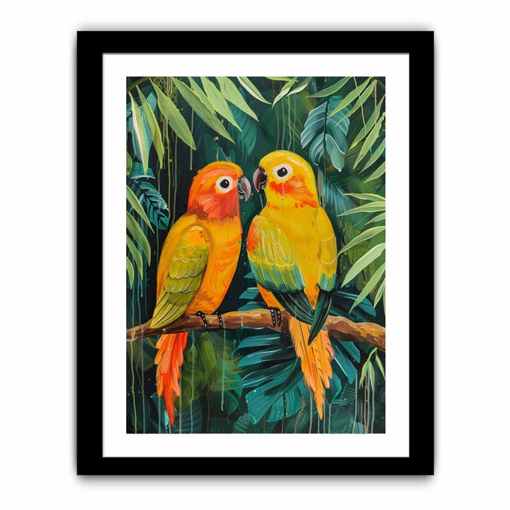Parrot Love Birds  Art Print