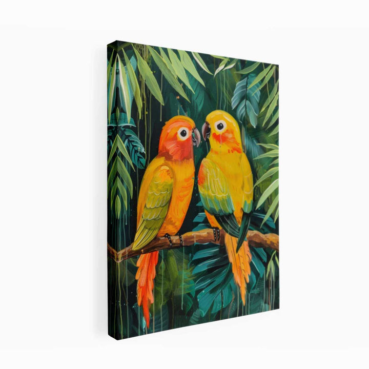 Parrot Love Birds Canvas Print