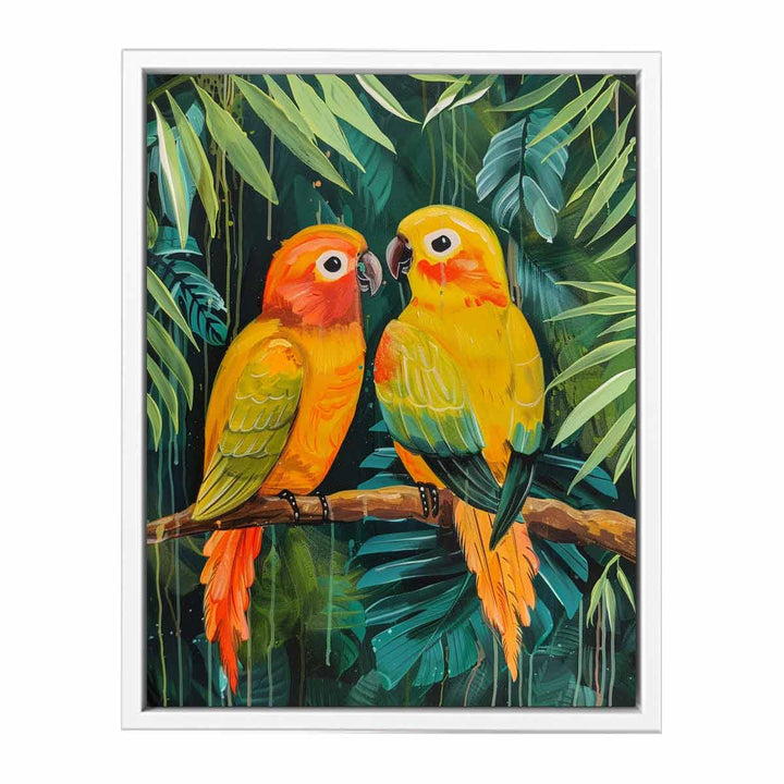 Parrot Love Birds Framed Print