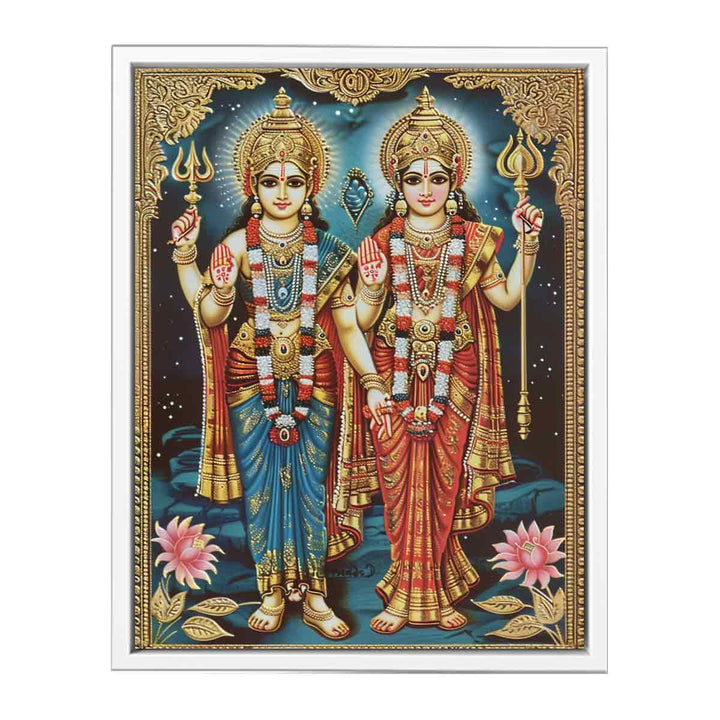 Vishnu & Lakshmi Poster Framed Print