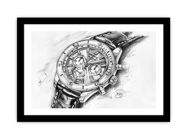 Breitling Watch Drawing  Art Print