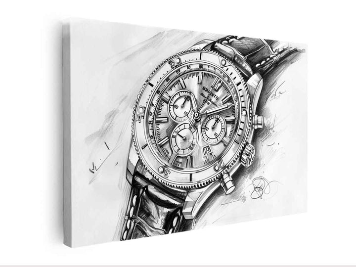 Breitling Watch Drawing Canvas Print