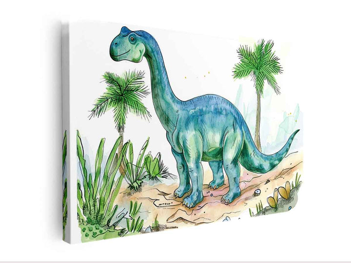 Dinosaur Drawing Canvas Print