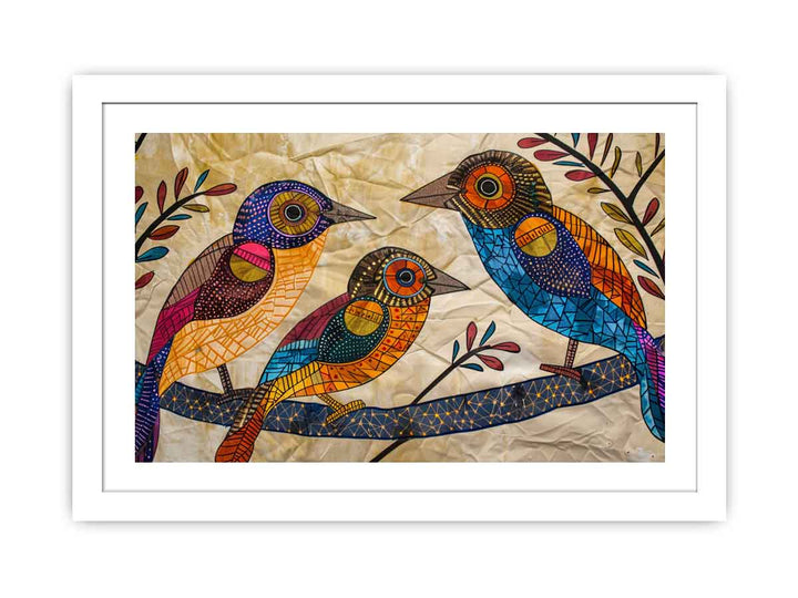 Three Birds  Art Streched canvas