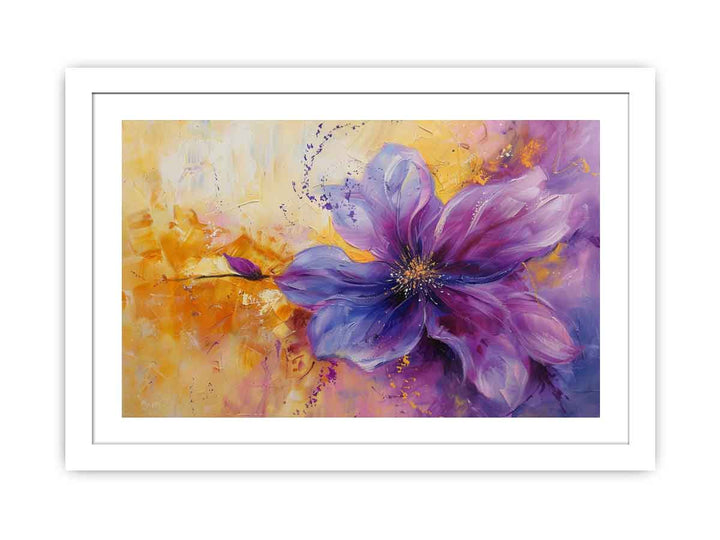 Purple Abstract Flower Streched canvas