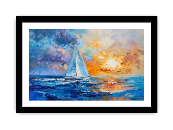 Sailing Ship in Sunset  Art Print