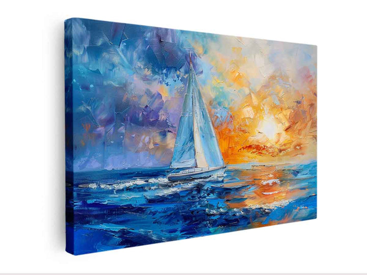 Sailing Ship in Sunset Canvas Print
