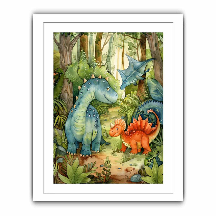 Dinosaur Family Streched canvas
