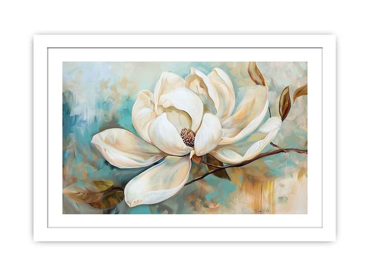 White  Flower  Streched canvas