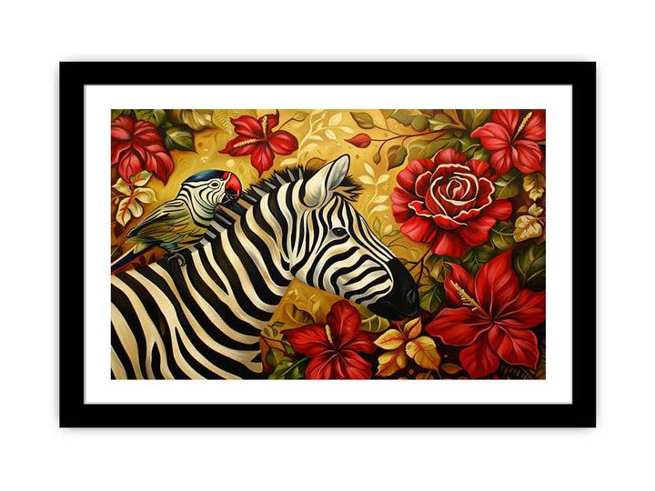 Zebra Parot Art  Art Print