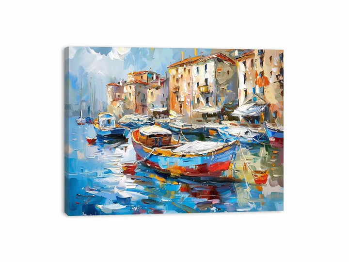 Beautiful Boats Painting  Canvas Print