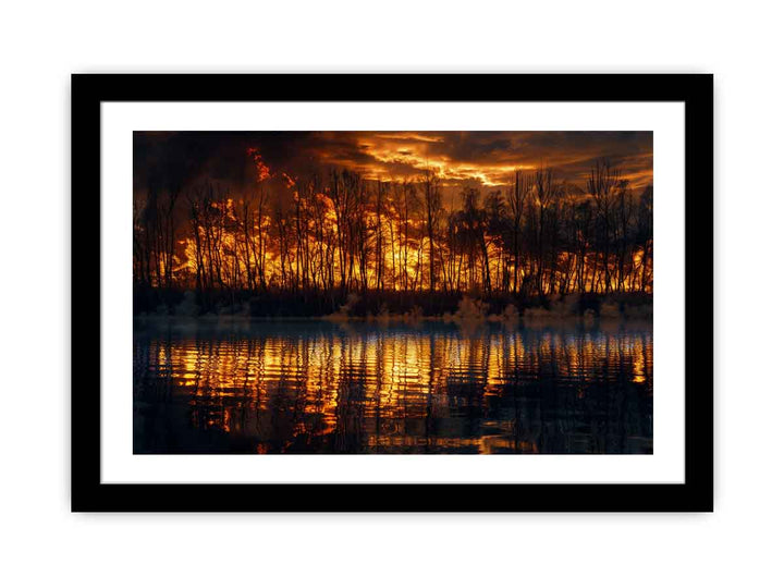 Lake on Fire  Art Print