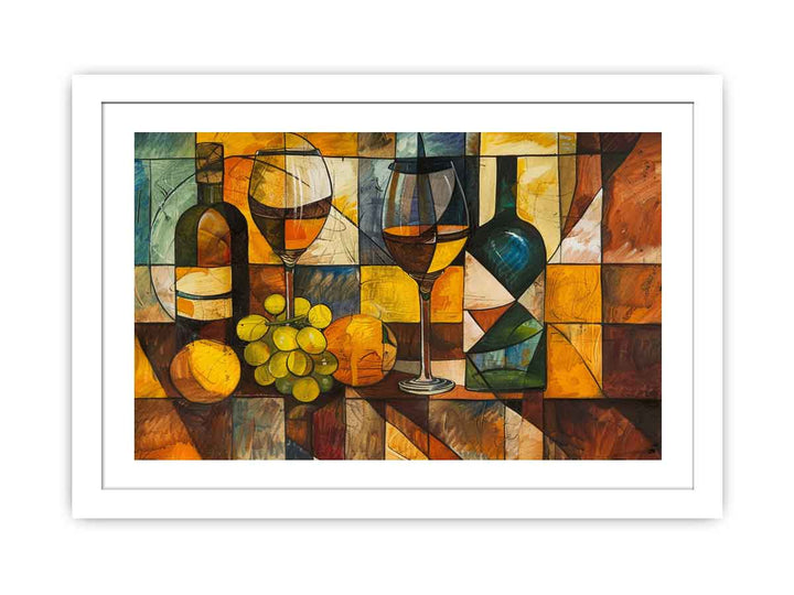 Cubism  Wine Art  Streched canvas