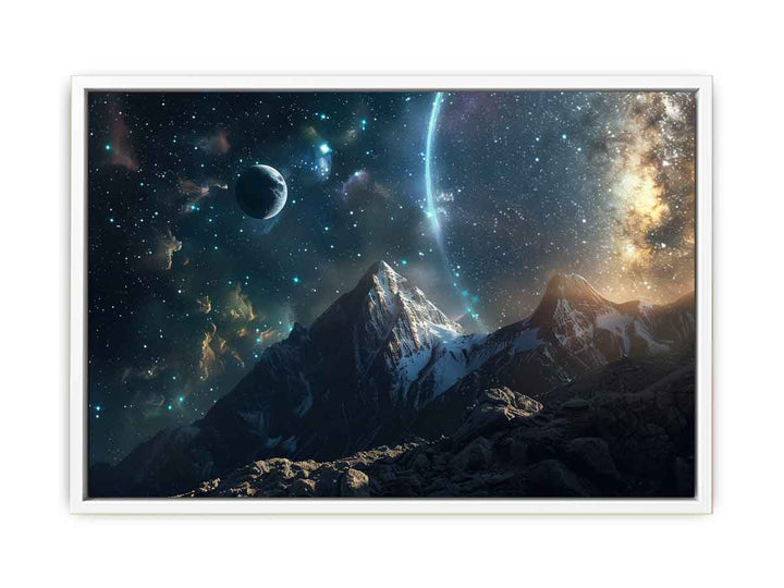Space Mountians Framed Print