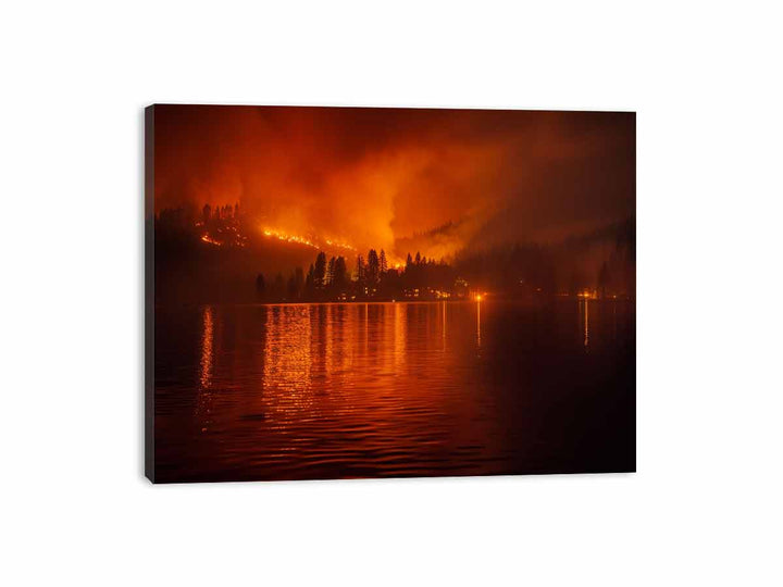 Lake on Fire Canvas Print