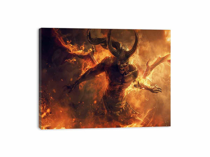 Devil on Fire Canvas Print