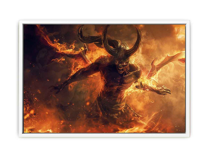 Devil on Fire Framed Print