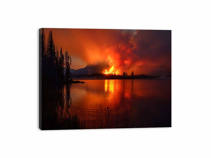 Lake on Fire  Canvas Print