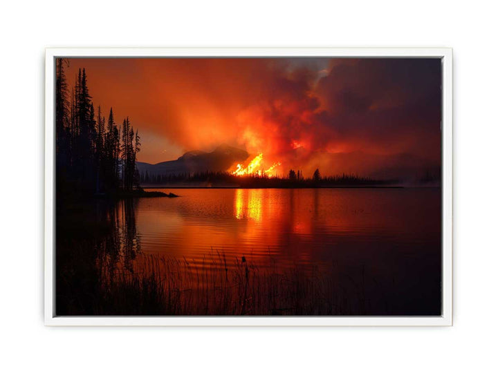 Lake on Fire  Framed Print