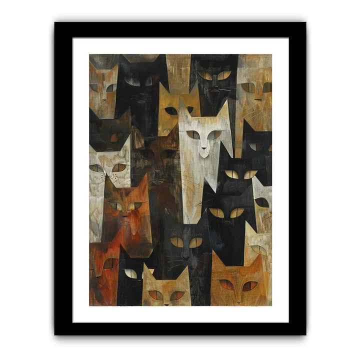 Cubism Cats  Art Print