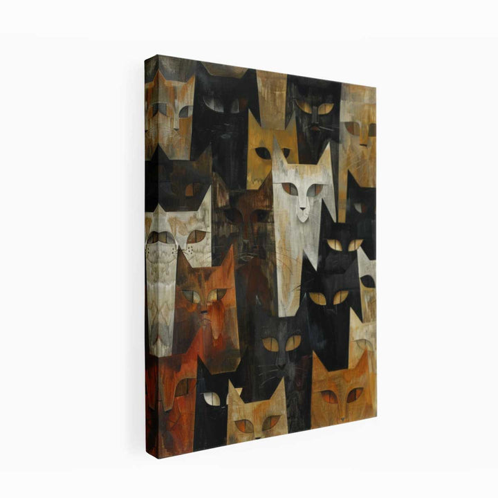 Cubism Cats Canvas Print