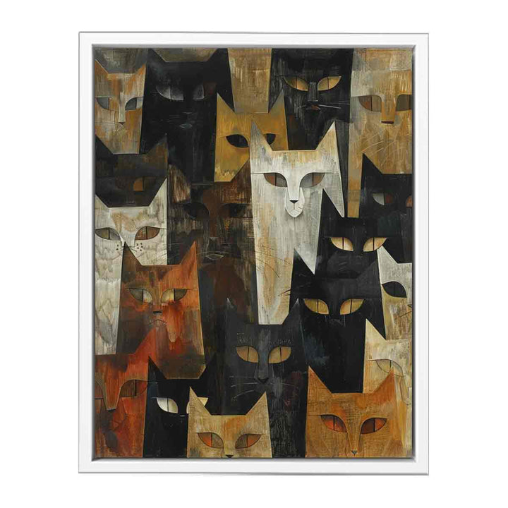 Cubism Cats Framed Print