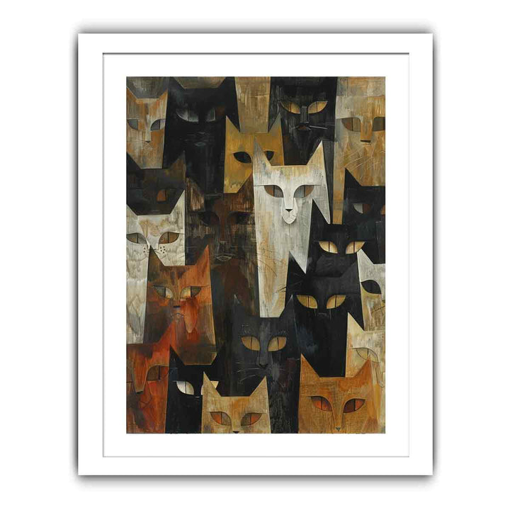 Cubism Cats Streched canvas