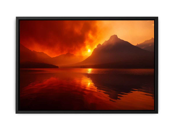 Fire in Lake  Painting