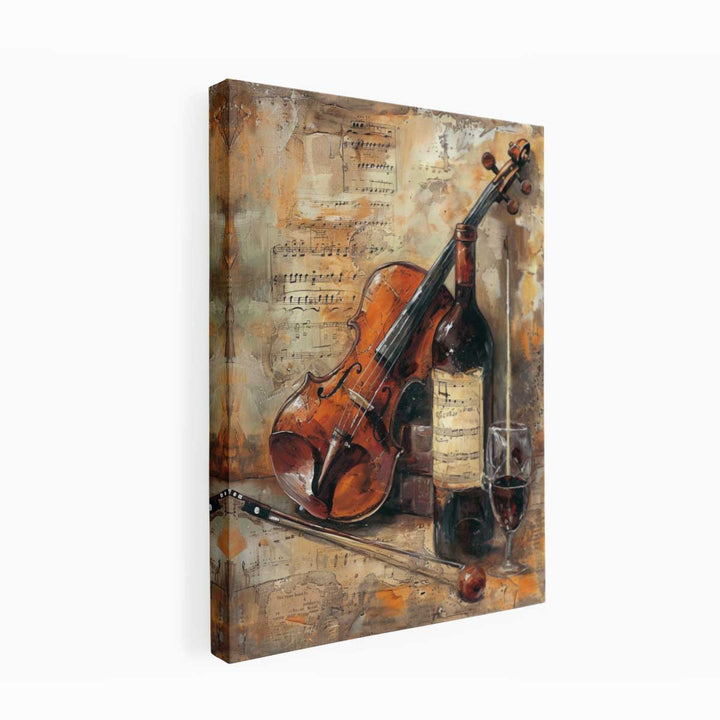 Wine and Guitar  Canvas Print