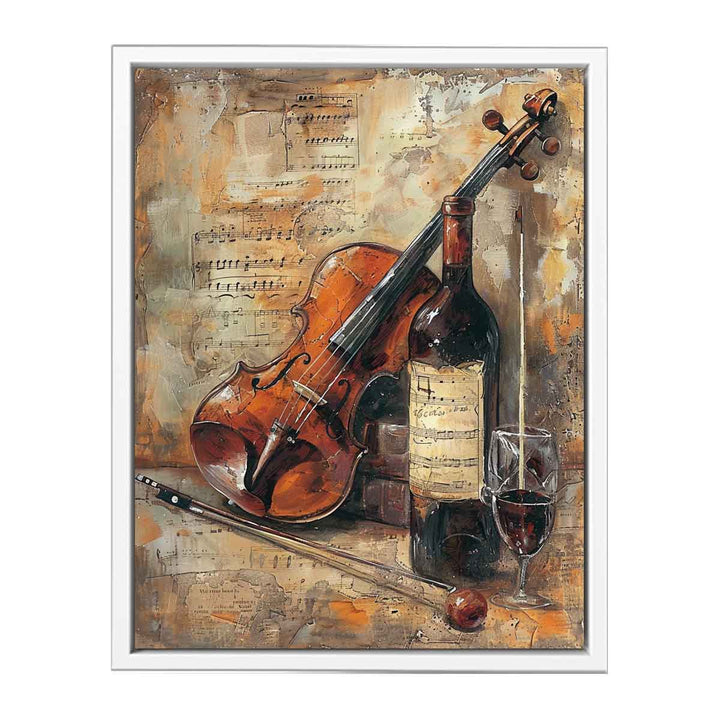 Wine and Guitar  Framed Print