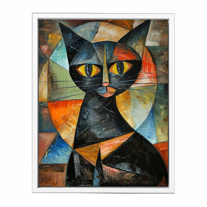 Cubism Cat Framed Print