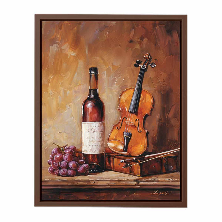 Wine and Guitar Painting   Poster
