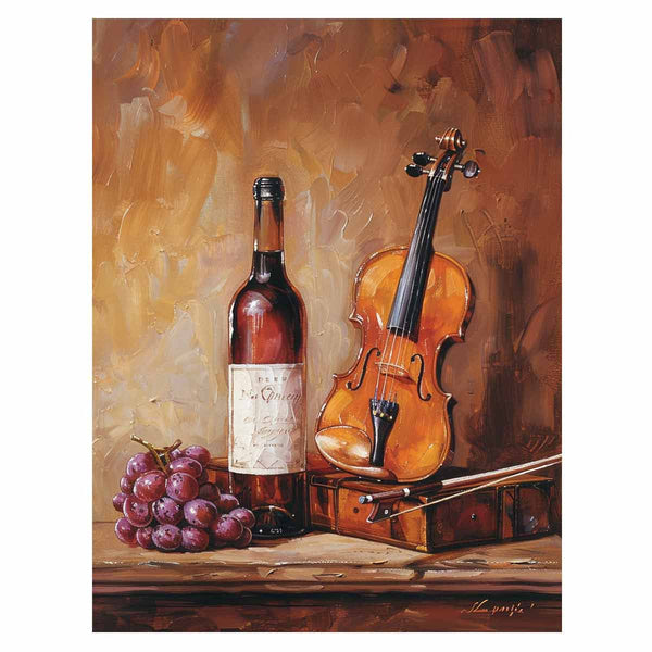 Wine and Guitar Painting 