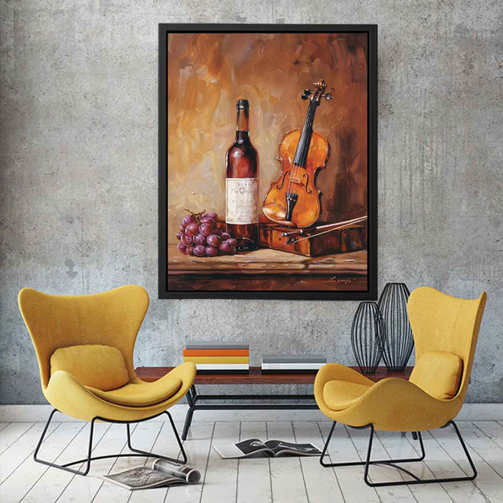 Wine and Guitar Painting  