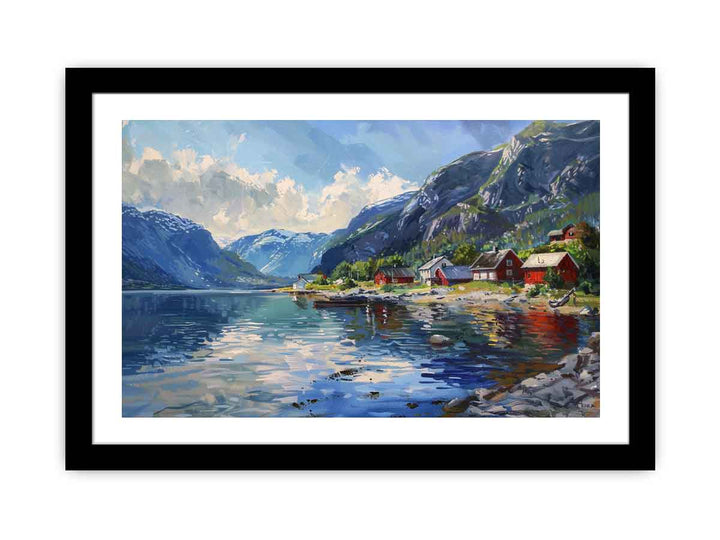 River Mountain  Art Print