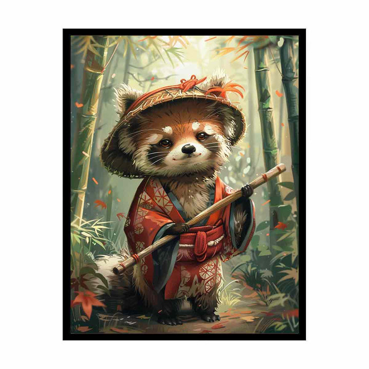 Tanuki Dog  Painting