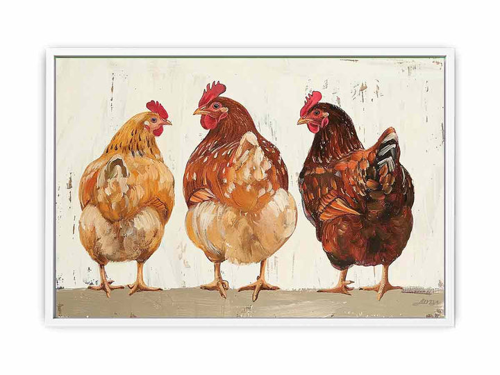 Three Hens Framed Print