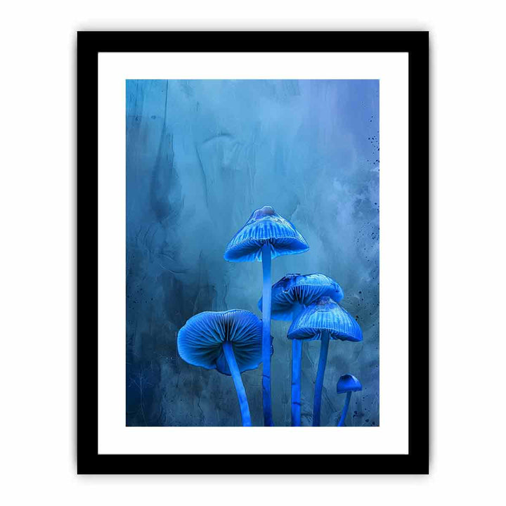 Blue Top Mushrooms  Art Print