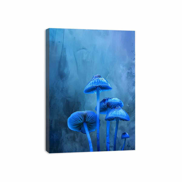 Blue Top Mushrooms Canvas Print